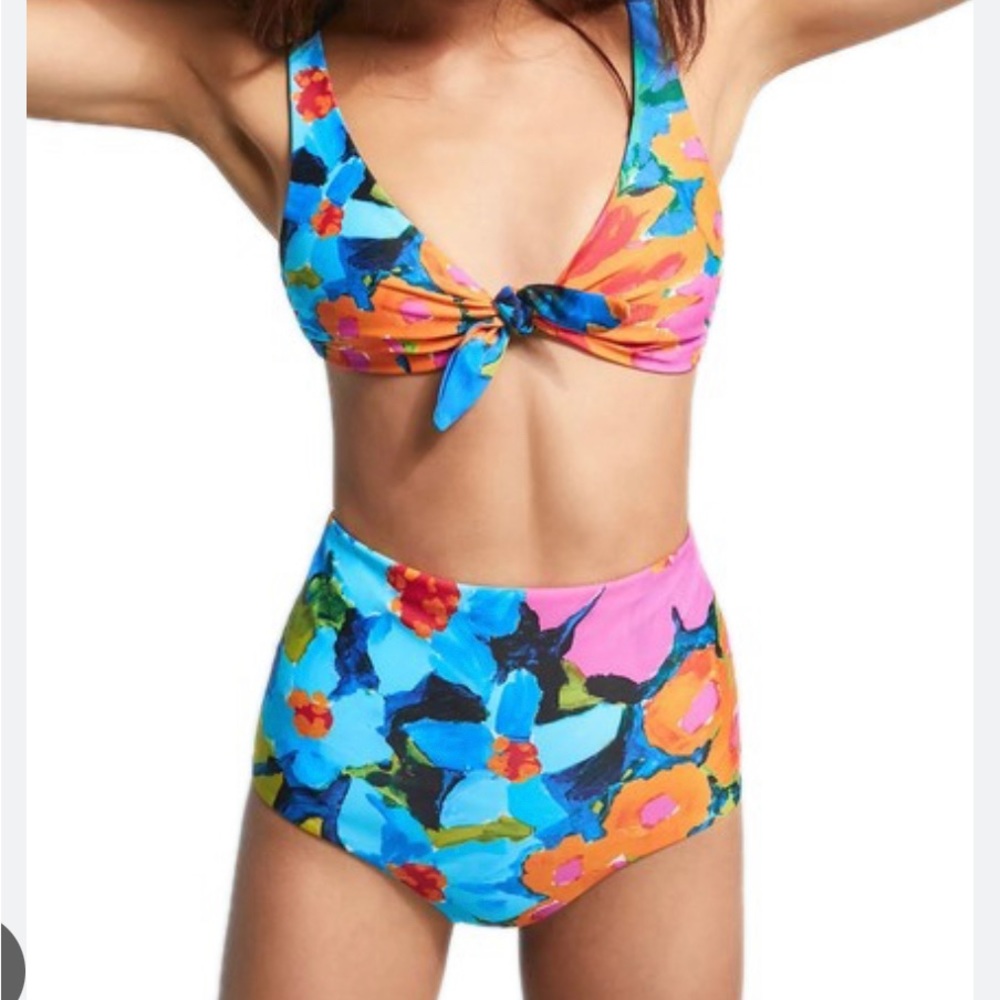 Mara Hoffman bikini set Chey sweetheart bandeau top and Jay high-waisted bottom